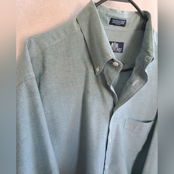 Men's Green Stafford Button Down Dress Shirt - Picture 6 of 8